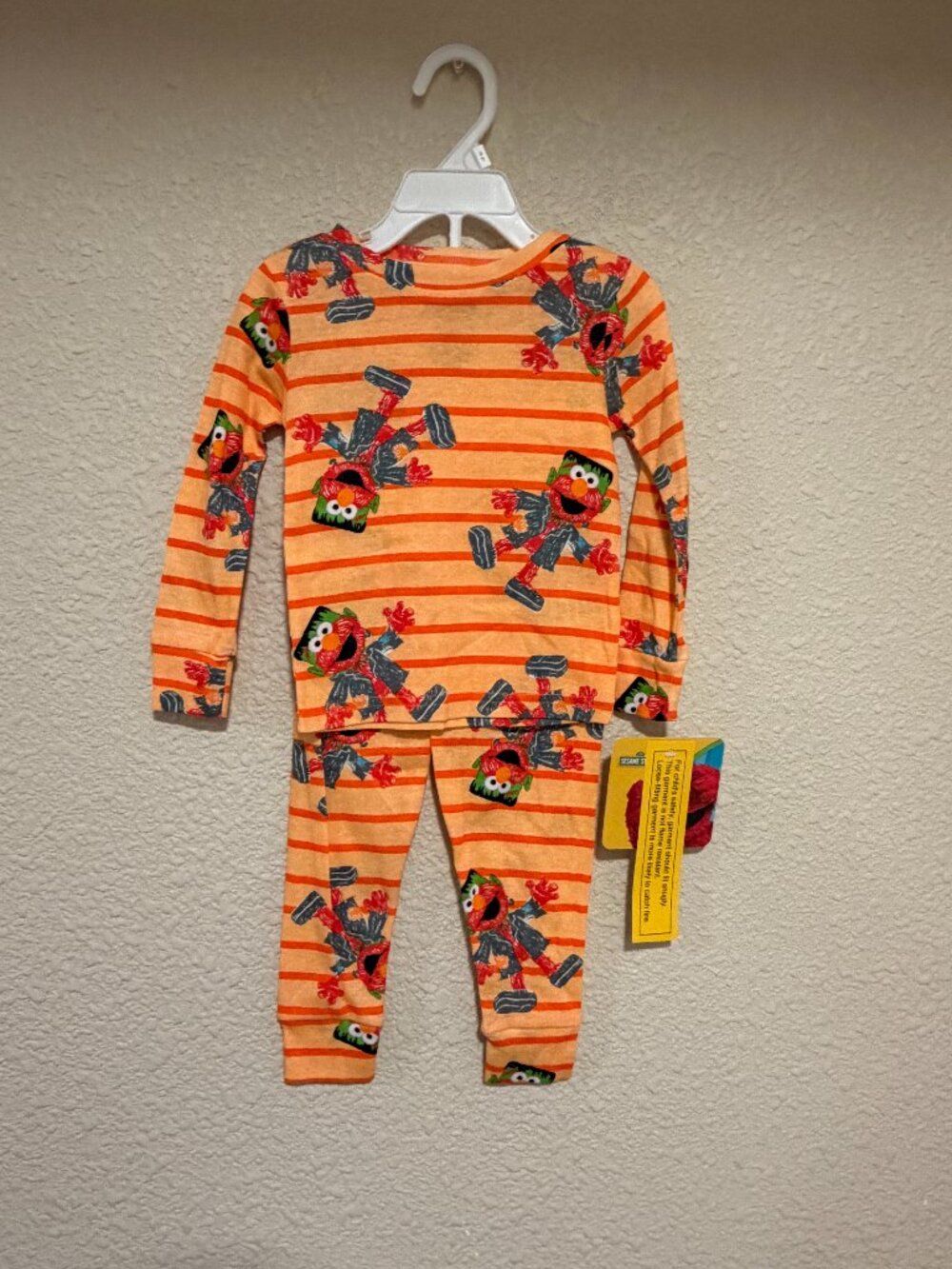 Sesame Street Elmo Frankenstein Halloween Pajama Set Kids 3T 2 Piece NWT